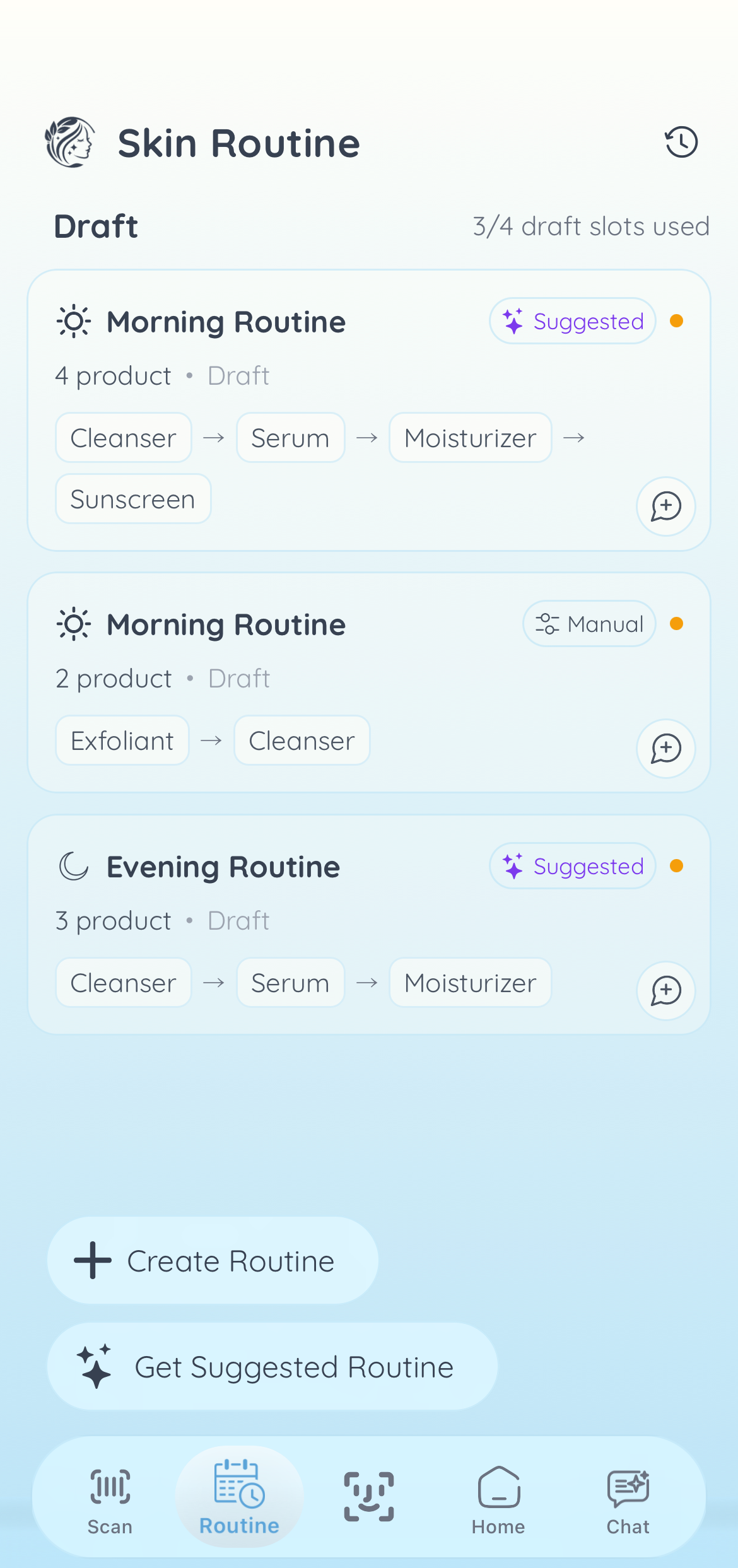 Skin routines